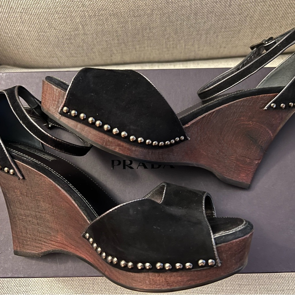 Prada wedge sandals . New.